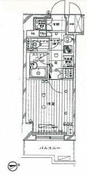ルーブル川崎弐番館 1Kの間取図画像