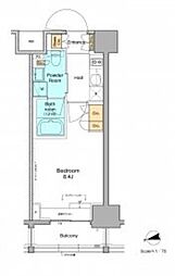 プラウドフラット西早稲田 11階1Kの間取り