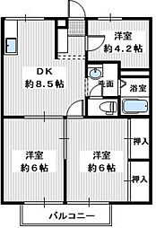 南海高野線 大阪狭山市駅 徒歩12分の賃貸アパート 1階3DKの間取り