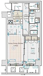 ブライズフォルム墨田 4階1LDKの間取り