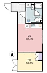 リトルズLAPiS神楽坂 1DKの間取図画像