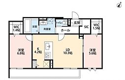 蕨市中央5丁目マンション 2LDKの間取図画像