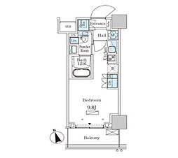 パークアクシス大塚ステーションゲートタワー 8階ワンルームの間取り