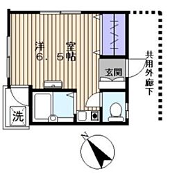 ダウンタウン323 ワンルームの間取図画像
