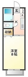 ルミエール柏 1Kの間取図画像