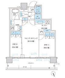 パークシティ柏の葉キャンパスザ・ゲートタワーウエスト 2LDKの間取図画像