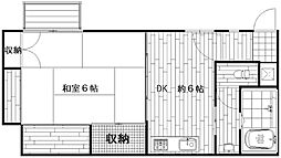 ハイム石綿 1DKの間取図画像