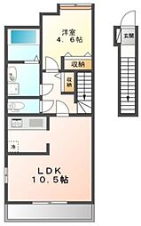 カサフェンテ 1LDKの間取図画像