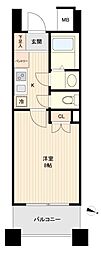 ドゥーエ板橋 1Kの間取図画像