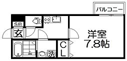 フェアリーコテージ枚方なぎさ 1Kの間取図画像