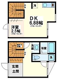 ヒュッゲユキノシタ 1DKの間取図画像