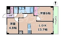 ドルミ京橋 2LDKの間取図画像