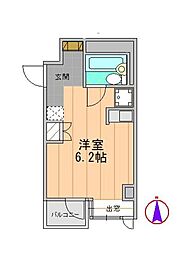 リビエラマンションNo.2 ワンルームの間取図画像