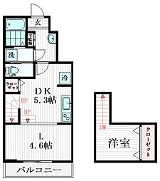 ルミエール・エタンセルsix 1階1LDKの間取り