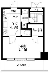 フルグラール池袋 1階1DKの間取り