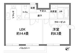 カスタリア西麻布霞町 1LDKの間取図画像