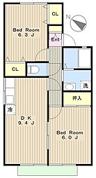 ファミールM 2LDKの間取図画像