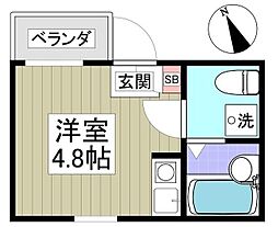 EsCASA亀戸 ワンルームの間取図画像