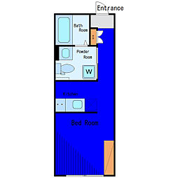 京急空港線 大鳥居駅 徒歩6分の賃貸マンション 5階ワンルームの間取り