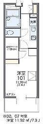 レオパレスブリリアント 1Kの間取図画像