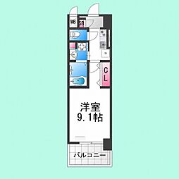 グランディール和 1Kの間取図画像