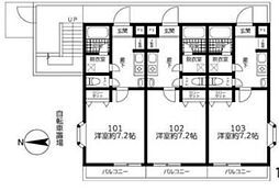 スワハイム101 1階1Kの間取り