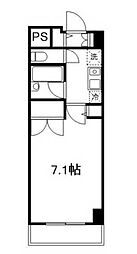 アーツ芝浦 1Kの間取図画像