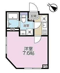 Fleur千歳船橋 1Kの間取図画像