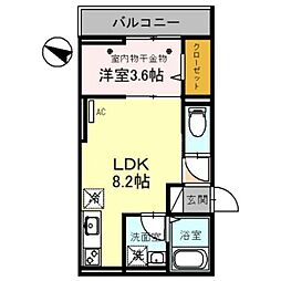 ソレイユラコリーヌ東川口 1LDKの間取図画像