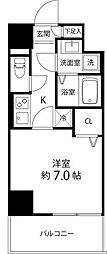 サイオン町屋 2階1Kの間取り