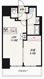 リッジ王子神谷 4階1LDKの間取り