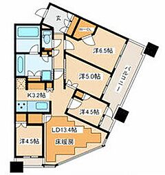 パークタワー向ヶ丘遊園 4LDKの間取図画像