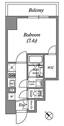 グランパセオ巣鴨2 4階1Kの間取り