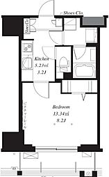 フレンシア菊川 1Kの間取図画像