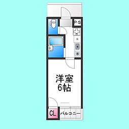 パレロイヤル堺 3階1Kの間取り
