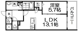 アンシャンテ岡本町 1LDKの間取図画像