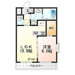 エーベル音戸山 2階1LDKの間取り
