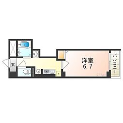 JR関西本線 東部市場前駅 徒歩3分の賃貸マンション 7階1Kの間取り