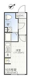 THE PARK EXIA 大崎 ワンルームの間取図画像
