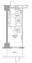 ザ・パークハビオ木場 1階1Kの間取り