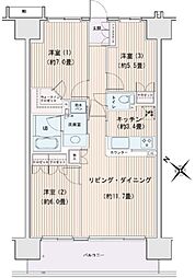 エスティメゾン豊洲レジデンスB棟 3LDKの間取図画像
