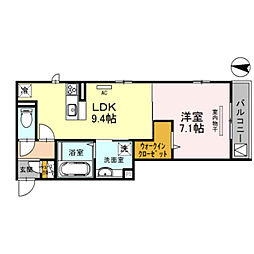ラ・セゾン嵐山 3階2LDKの間取り