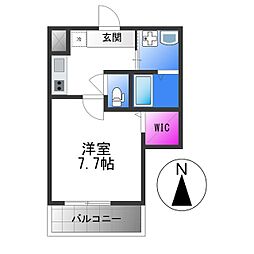 フジパレス加美駅南III番館 1Kの間取図画像