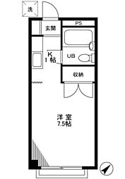 プライムハイツ 1Kの間取図画像