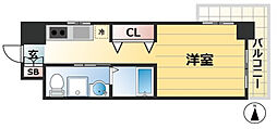 ラナップスクエア神戸ハーバープライム 1Kの間取図画像