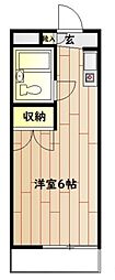 エミナンス東方 2階ワンルームの間取り