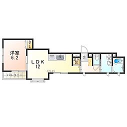 JR東海道・山陽本線 明石駅 徒歩10分の賃貸アパート 1階1LDKの間取り