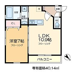 ＮＳＧＡＴＥ勝どき 2階1LDKの間取り