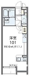 レオネクストサンシャイン3 ワンルームの間取図画像