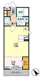 ヘリオス吉川美南ウラノス 1LDKの間取図画像